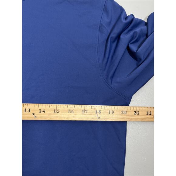 Collars & Co Performance 1/4 Zip Mock Neck Shirt Mens Small Blue Long Sleeve - Picture 8 of 14